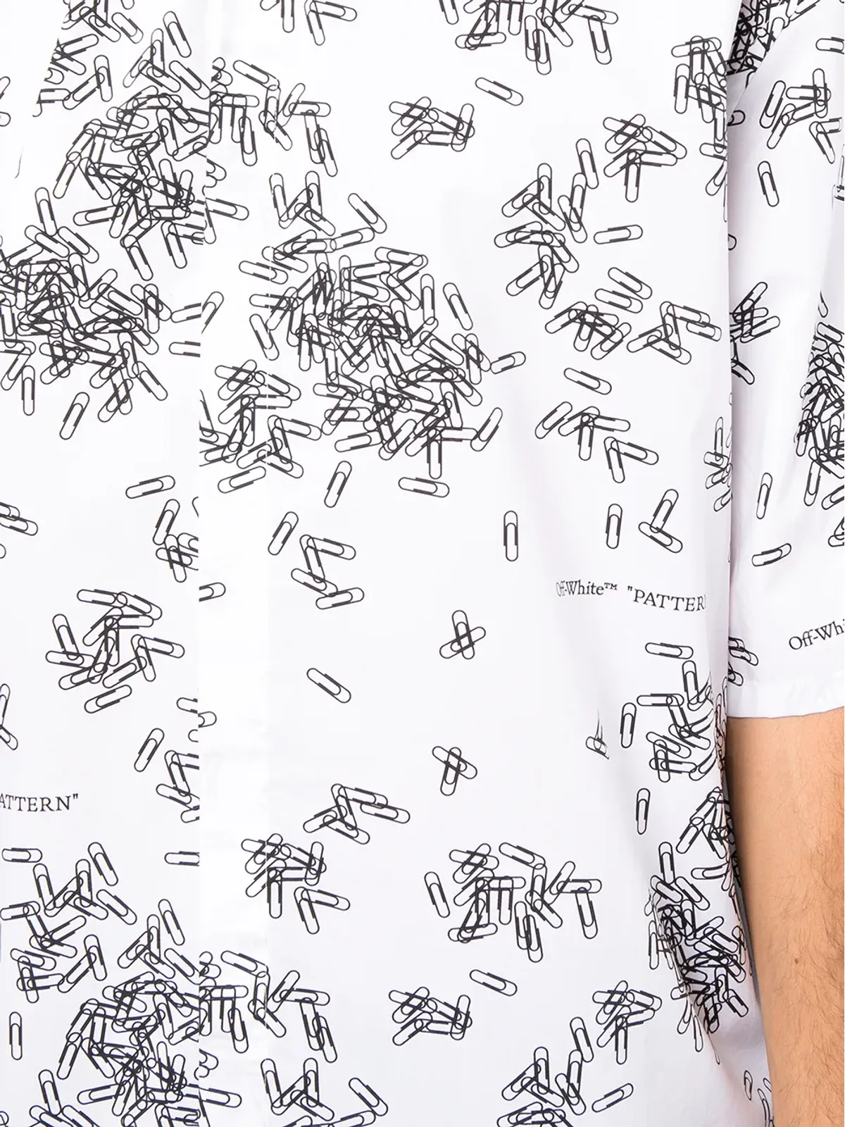Off-White ペーパークリッププリント コットンシャツ - 画像5