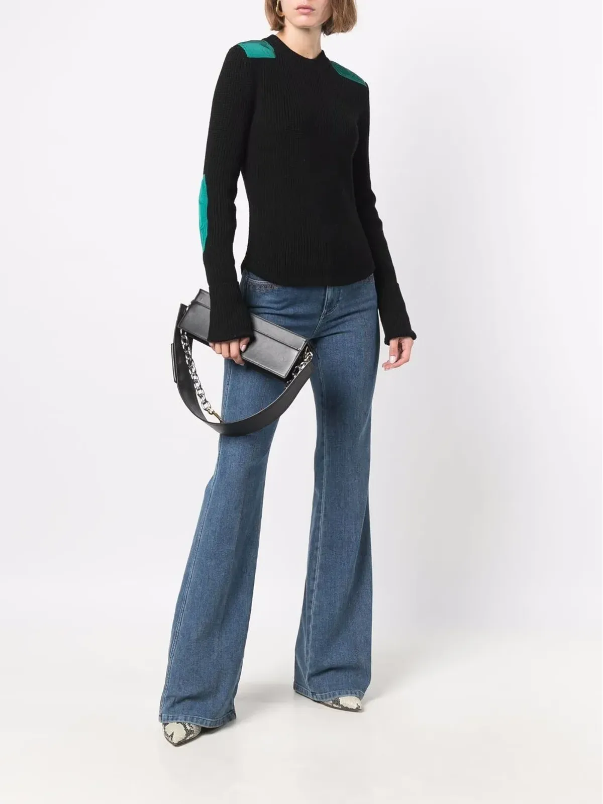 ISABEL MARANT ツートーン編みニットジャンパー - 画像2