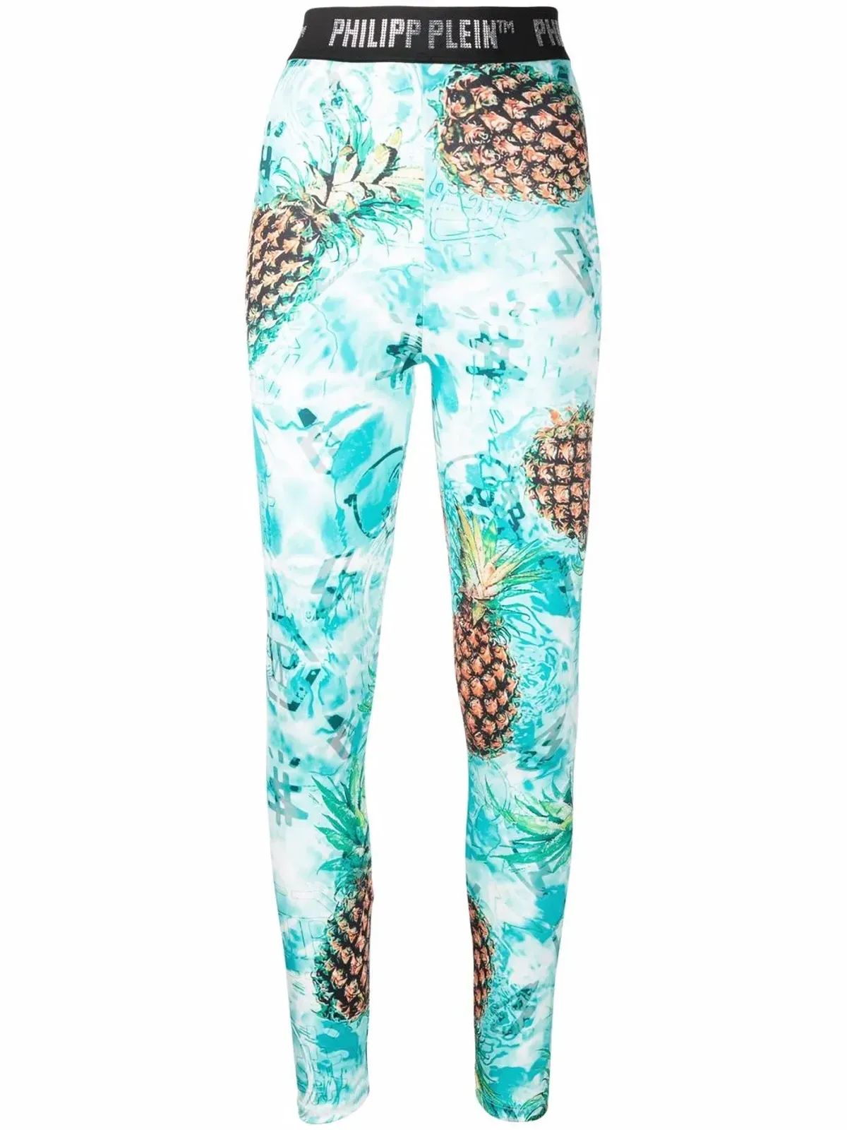 Philipp Plein パイナップル柄スキニーレギンス - 画像1