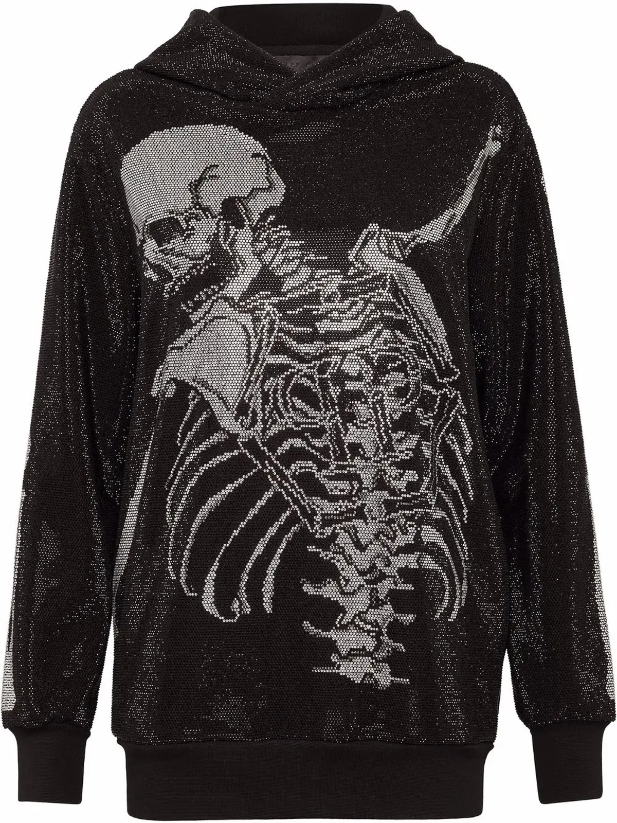 Philipp Plein ラインストーン装飾スケルトンフーディ - 画像1