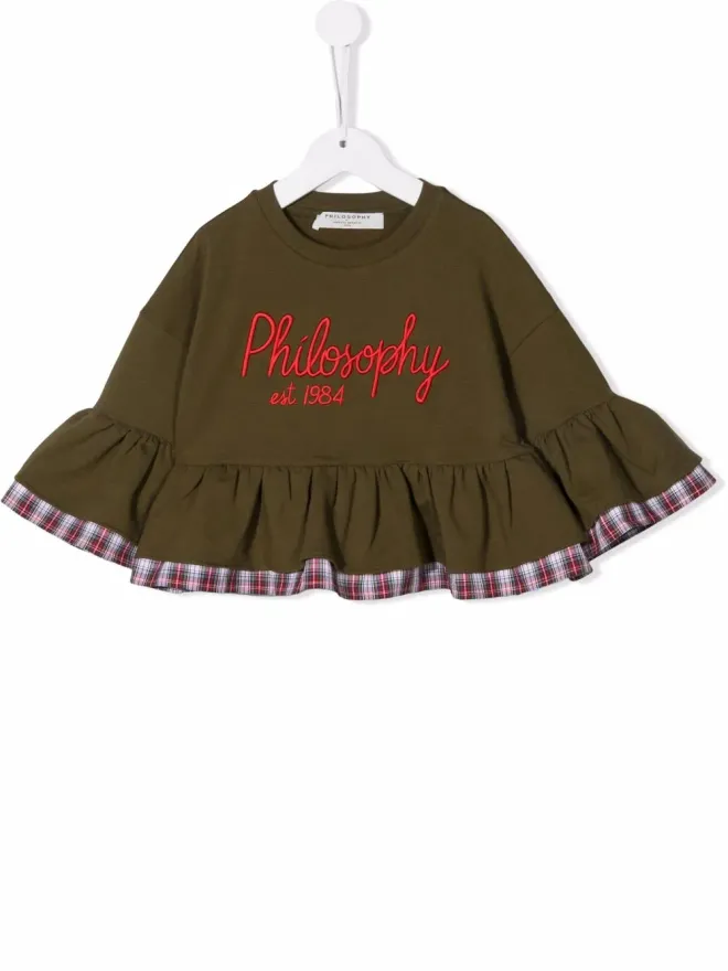 Philosophy Di Lorenzo Serafini Kids Philosophy Di Lorenzo Serafini Kids ロゴプリント入りフレアトップの商品画像