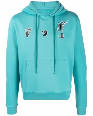 Off-White x MLB Florida Marlins ロゴプリント フーディー - サムネイル1