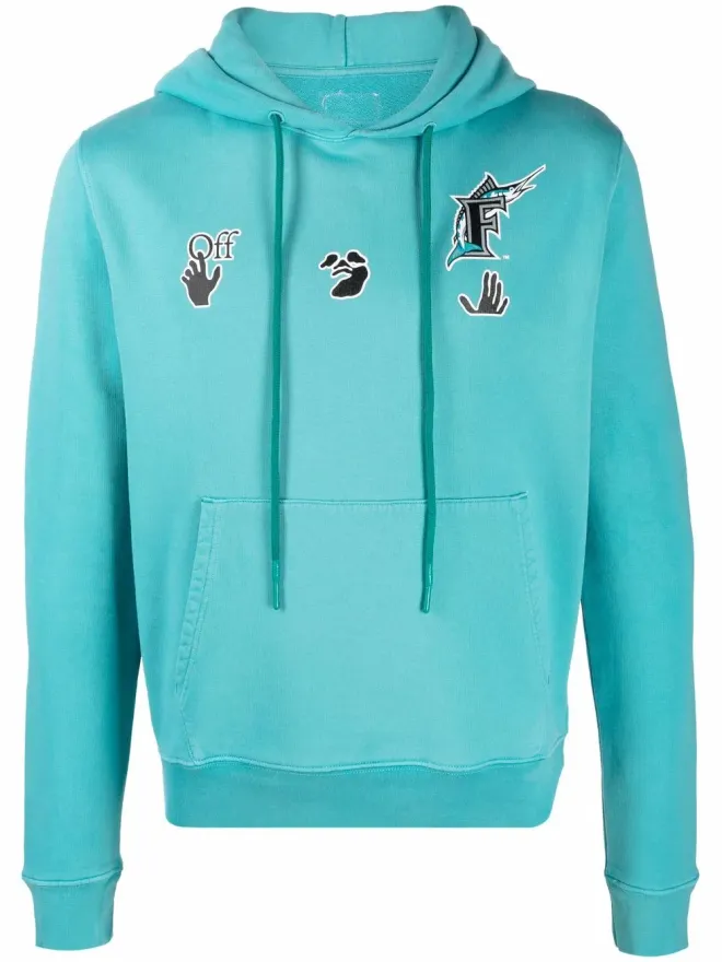 OFF-WHITE Off-White x MLB Florida Marlins ロゴプリント フーディーの商品画像