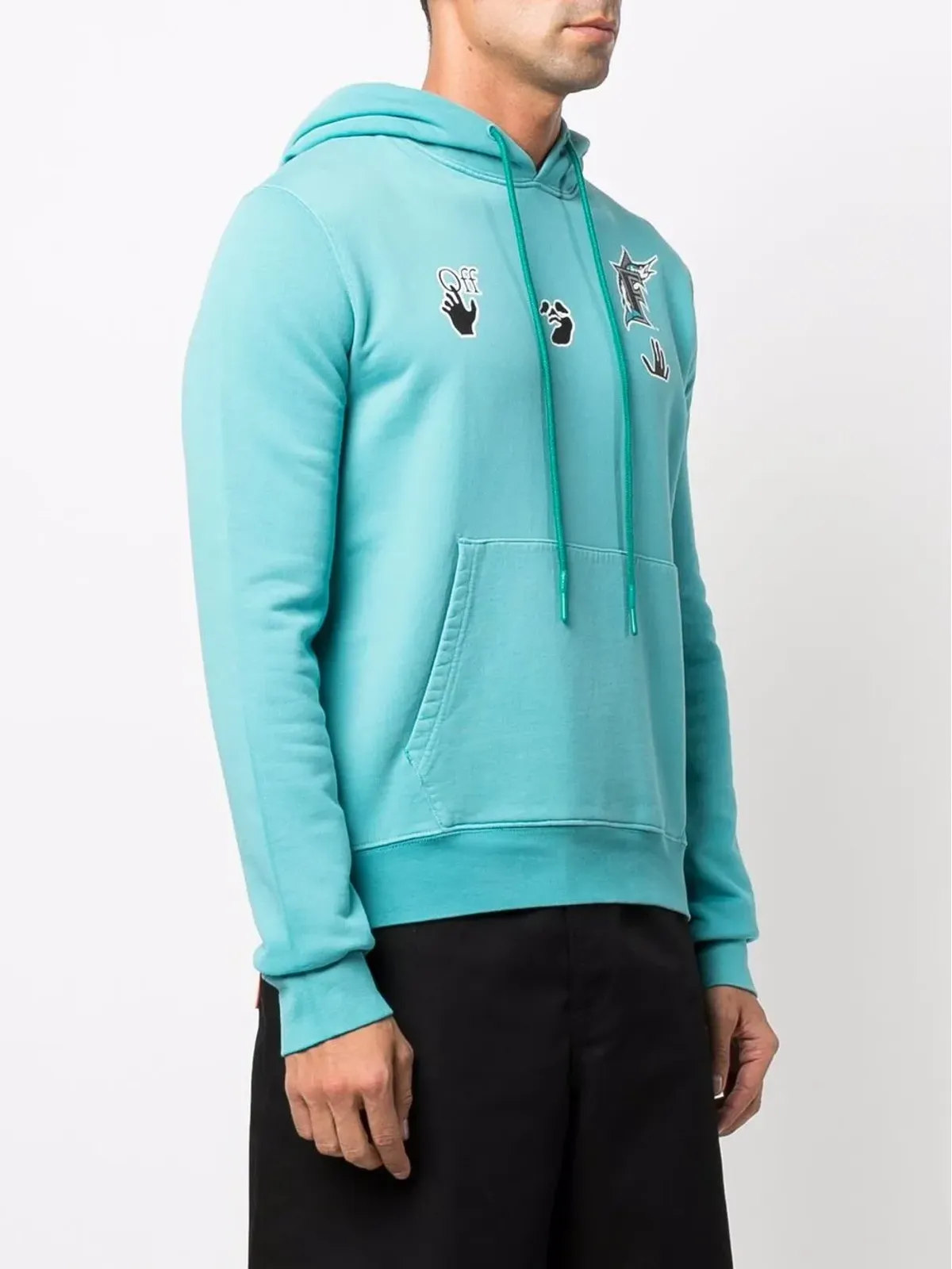Off-White x MLB Florida Marlins ロゴプリント フーディー - 画像3