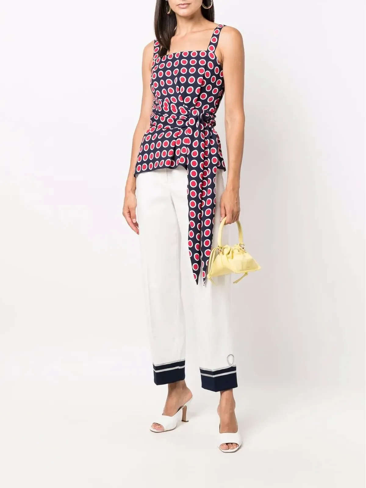 Boutique Moschino ポルカドット柄ベルト付きタンクトップ - ブルー - 画像2