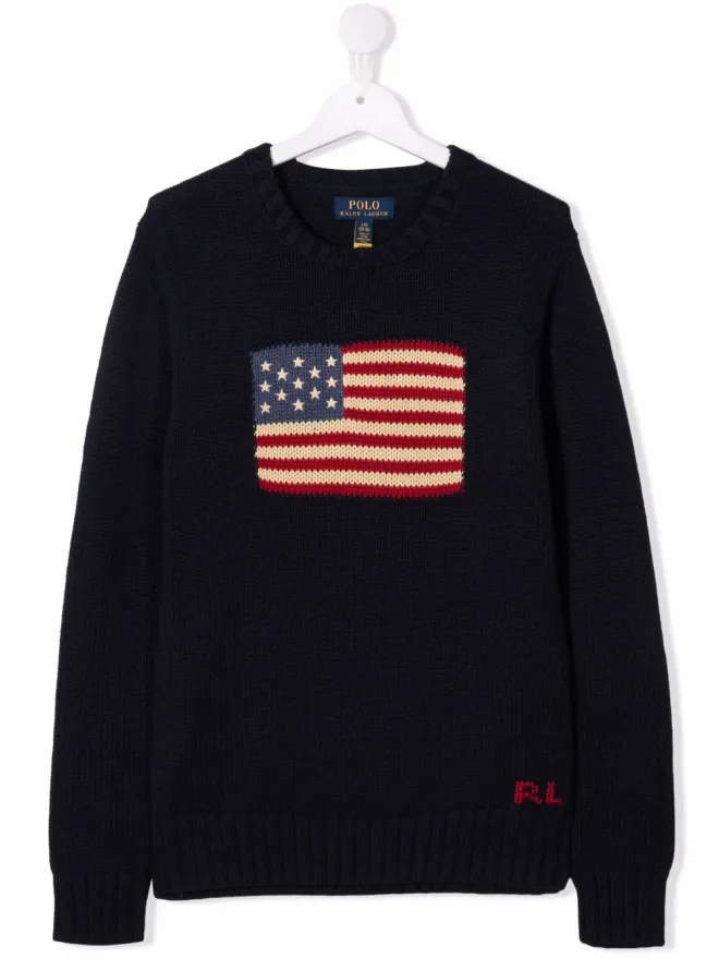 POLO RALPH LAUREN KIDS POLO RALPH LAUREN KIDS 旗柄長袖ニットセーターの商品画像