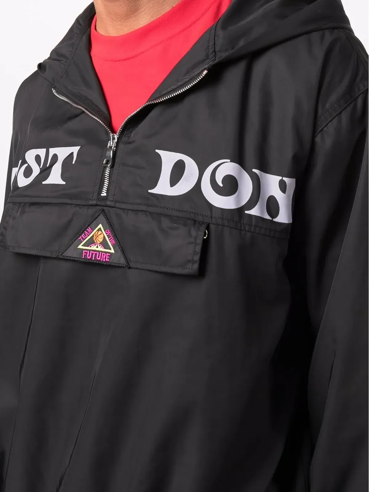 Just Don ロゴプリントのフード付きウィンドブレーカー - 画像5
