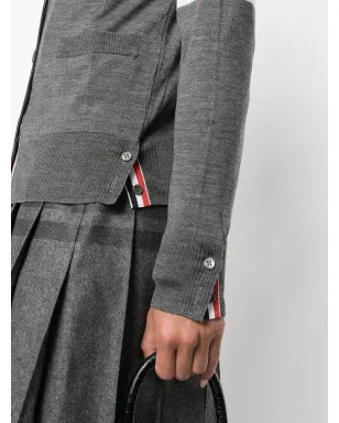 Thom Browne 4バー・ストライプ Vネック カーディガン - Grey - サムネイル5