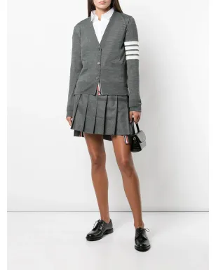 Thom Browne 4バー・ストライプ Vネック カーディガン - Grey - サムネイル2