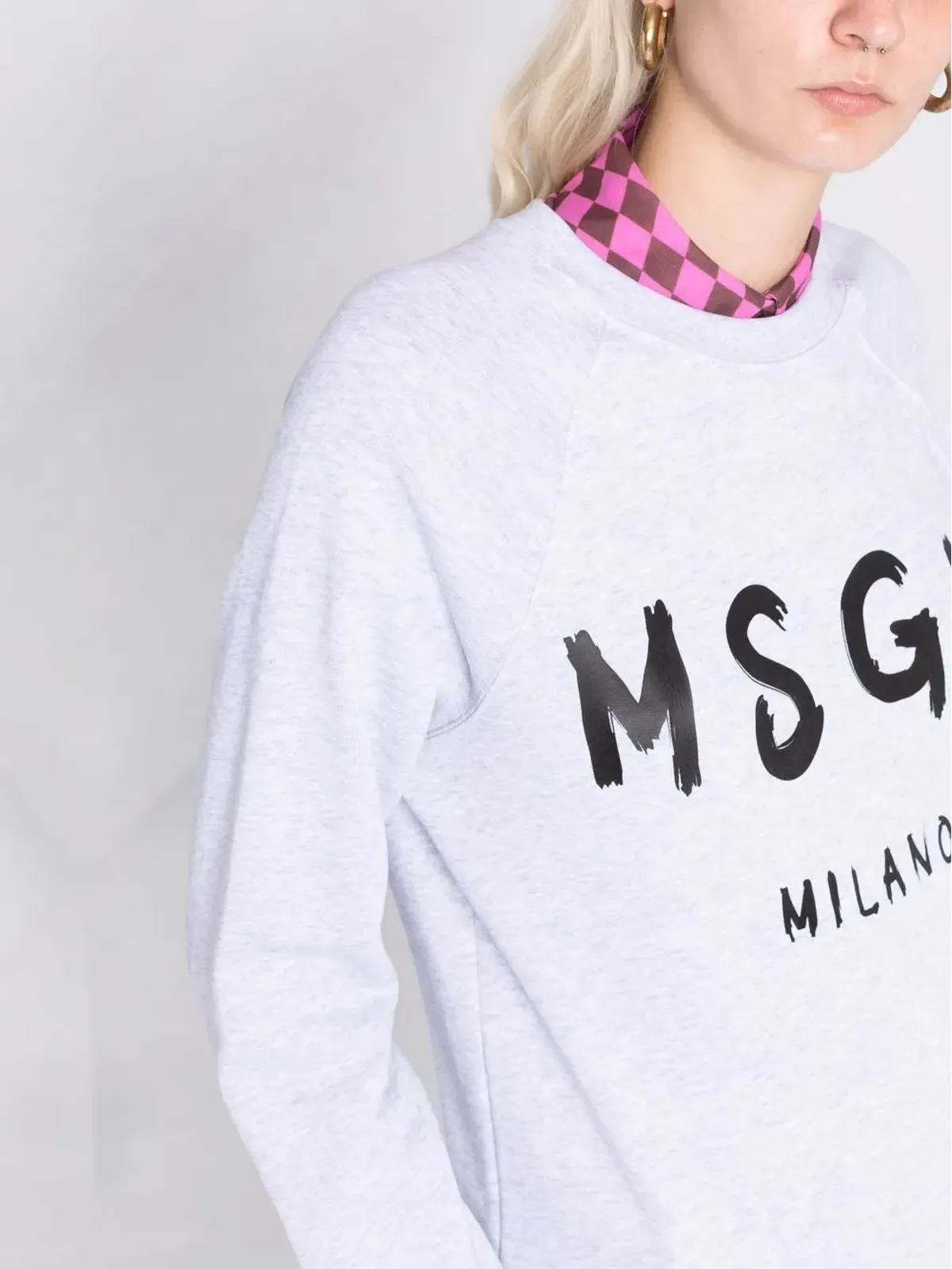 MSGM ロゴプリント スウェットシャツ - グレー - 画像3
