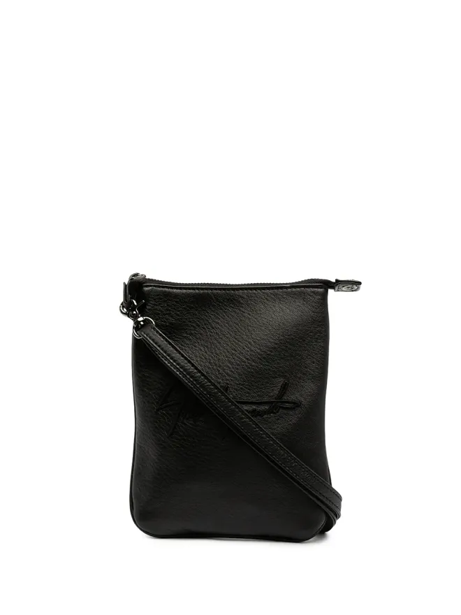 Discord Yohji Yamamoto Discord Yohji Yamamoto ロゴ刺繍入りレザーショルダーバッグの商品画像