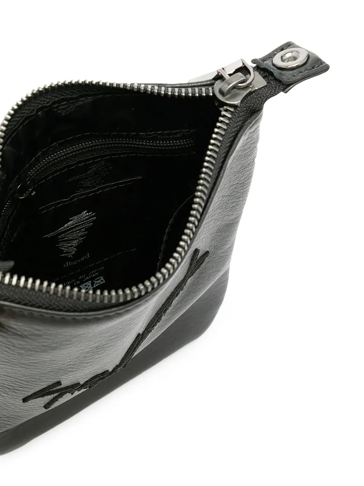 Discord Yohji Yamamoto ロゴ刺繍入りレザーショルダーバッグ - 画像5