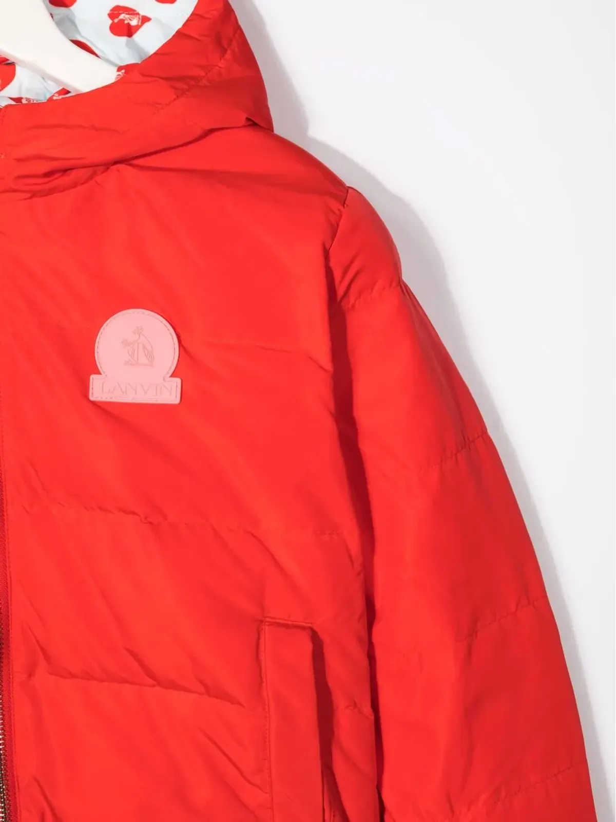 Lanvin Enfant ハートプリント リバーシブル ボンバー ジャケット - レッド - 画像3