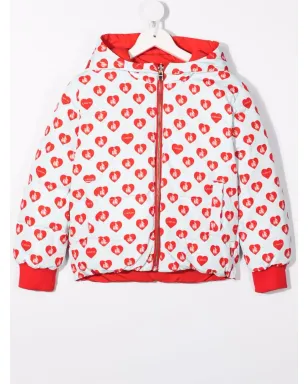 Lanvin Enfant ハートプリント リバーシブル ボンバー ジャケット - レッド - サムネイル4