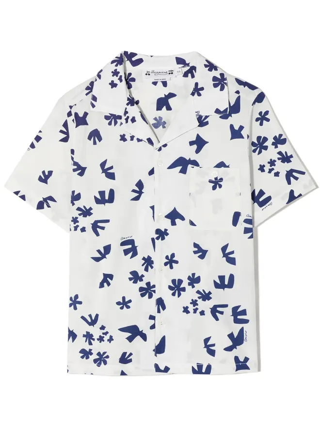 Bonpoint Bonpoint 花柄プリント半袖シャツ - Whiteの商品画像