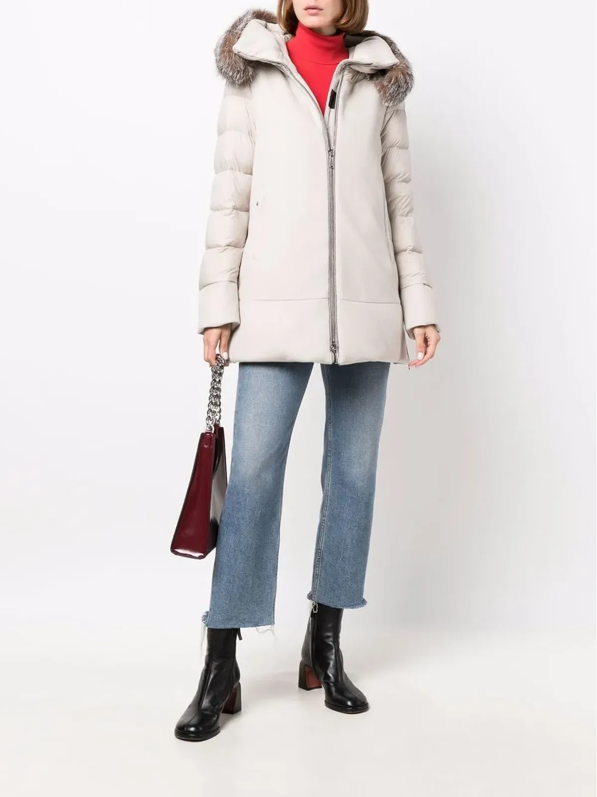 Moorer ジップファスナー付きパッド入りコート - ニュートラルカラー - 画像2