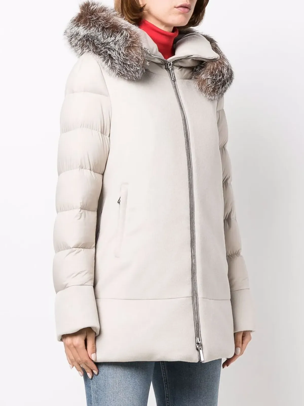 Moorer ジップファスナー付きパッド入りコート - ニュートラルカラー - 画像3