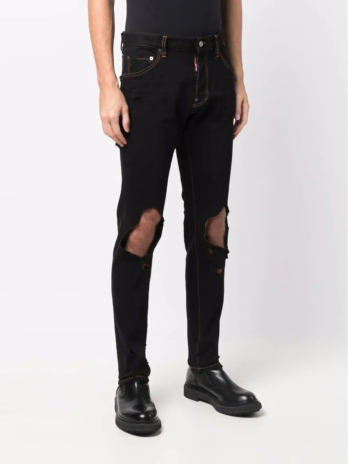 DSQUARED2 ダメージ加工ジーンズ - ブラック - 画像3