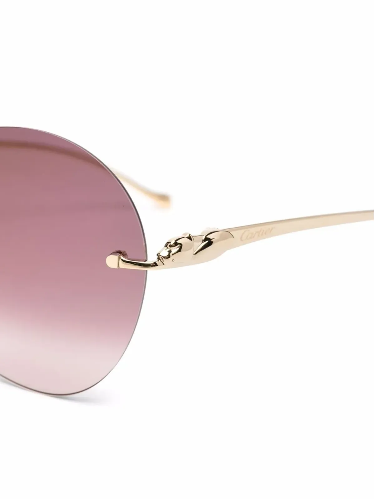 Cartier Eyewear ラウンドフレームサングラス（ゴールド） - 画像3