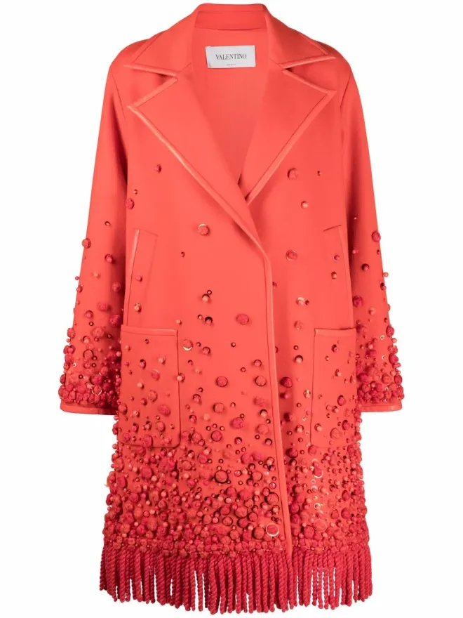Valentino Garavani Valentino Garavani ビーズ付きシングルブレストコートの商品画像