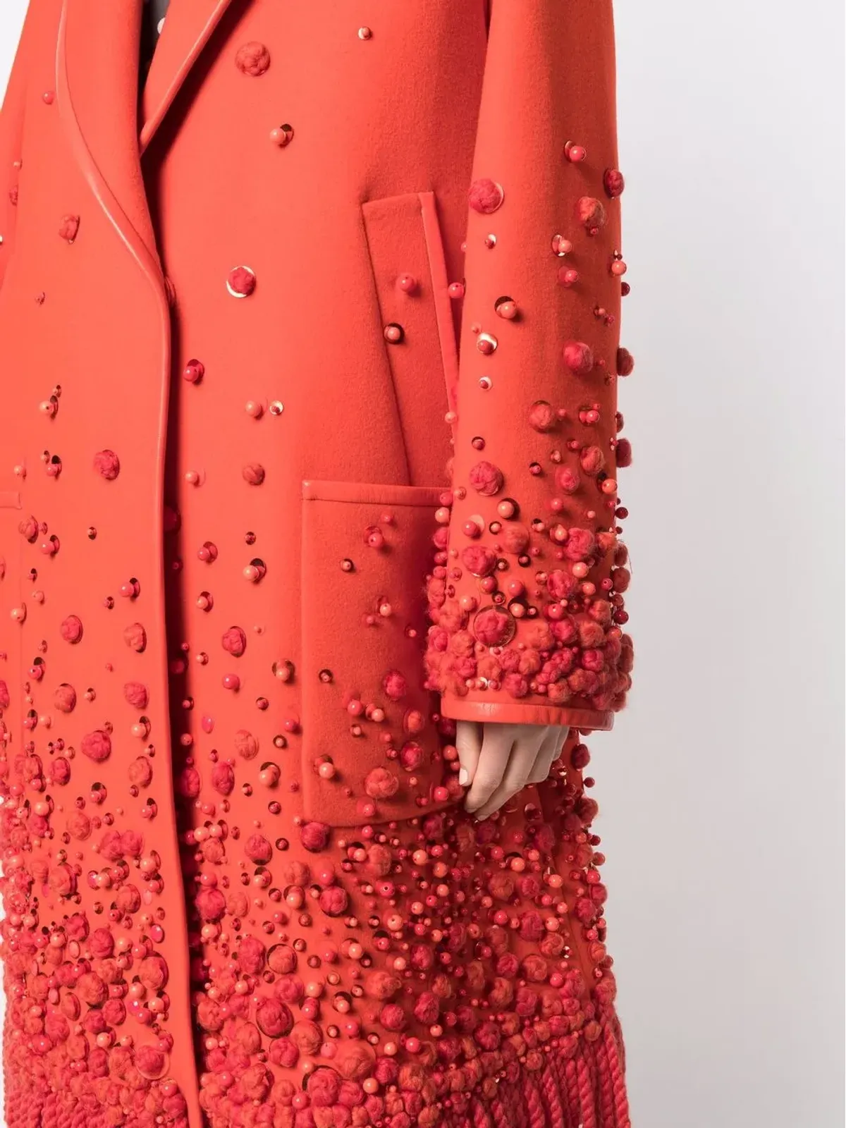 Valentino Garavani ビーズ付きシングルブレストコート - 画像5