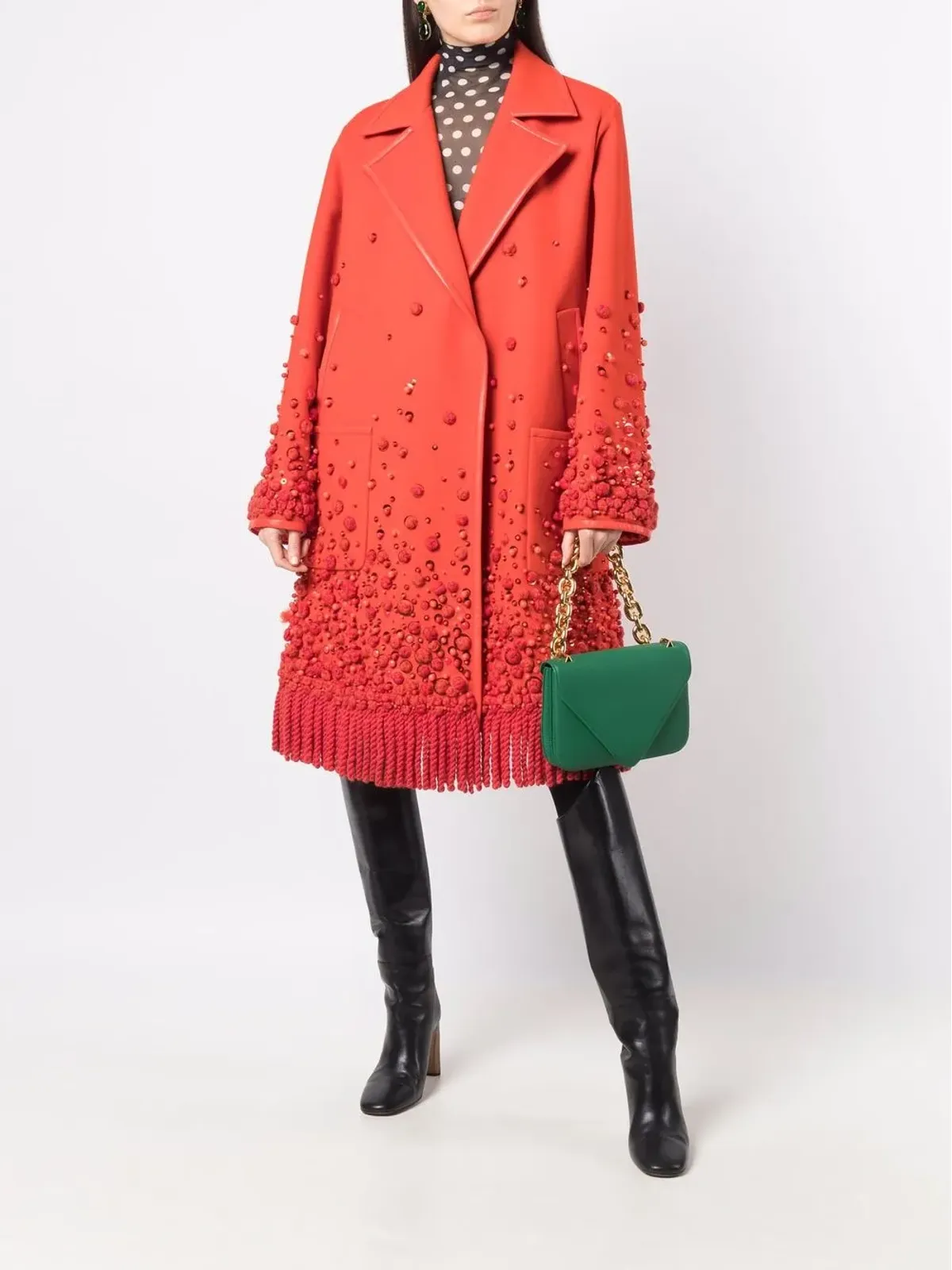 Valentino Garavani ビーズ付きシングルブレストコート - 画像2