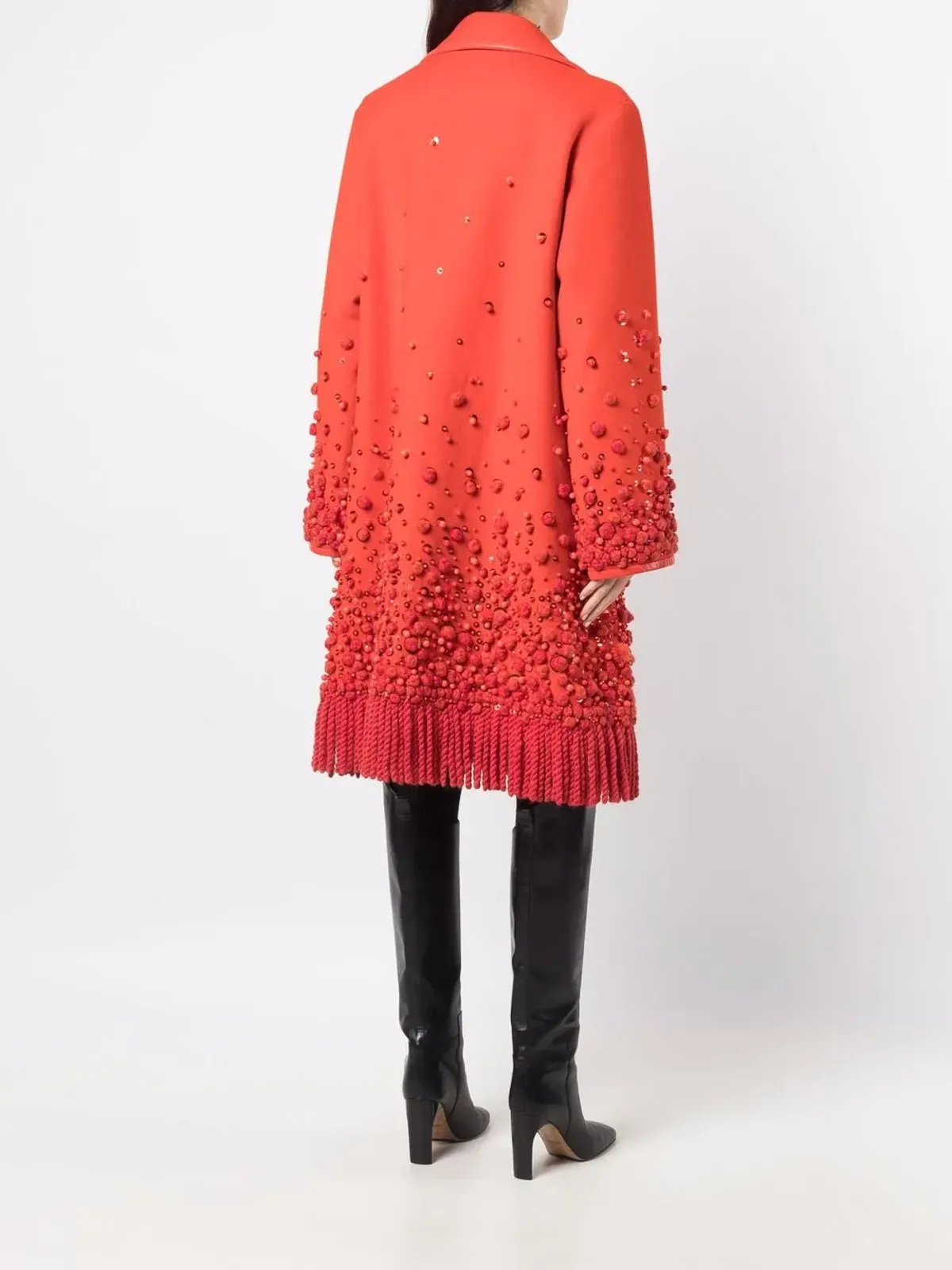 Valentino Garavani ビーズ付きシングルブレストコート - 画像4