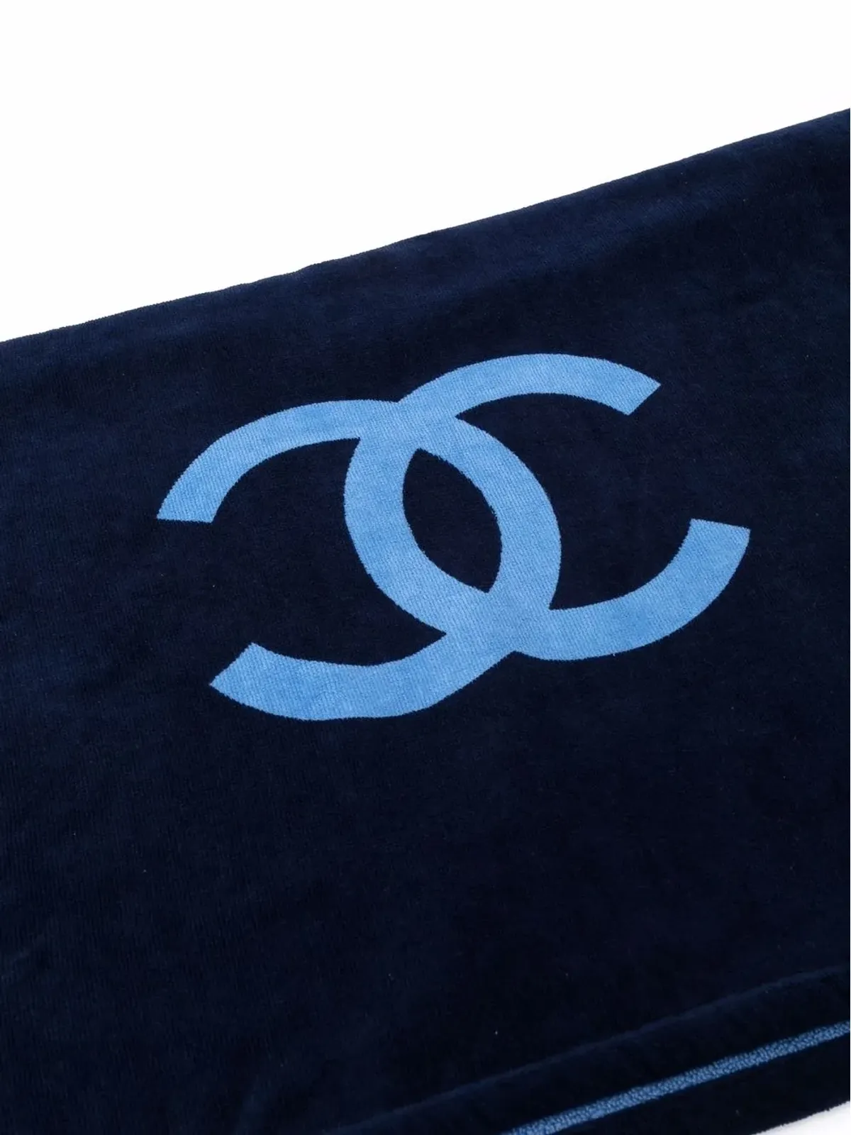 CHANEL Pre-Owned CCチェック柄ビーチタオル ブルー - 画像2