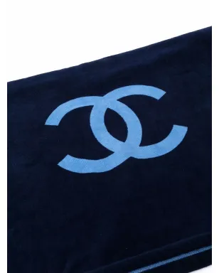 CHANEL Pre-Owned CCチェック柄ビーチタオル ブルー - サムネイル2