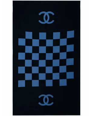 CHANEL Pre-Owned CCチェック柄ビーチタオル ブルー - サムネイル3