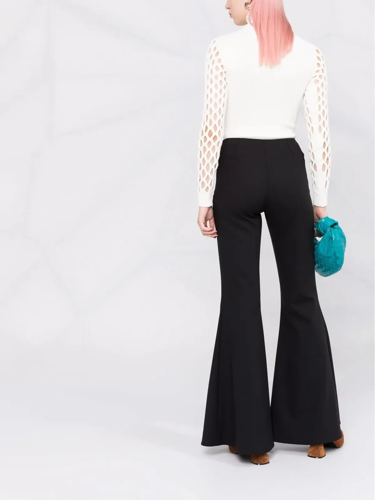 Valentino Garavani オープンニット ロールネック トップ - 画像4