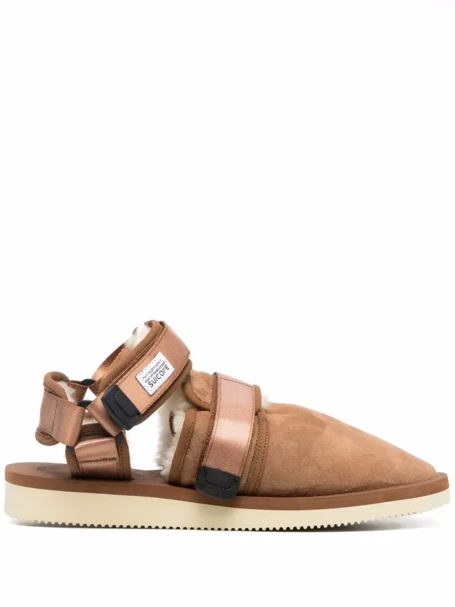 Suicoke Suicoke シアーリングライニング付きクローズドトゥサンダル - ブラウンの商品画像