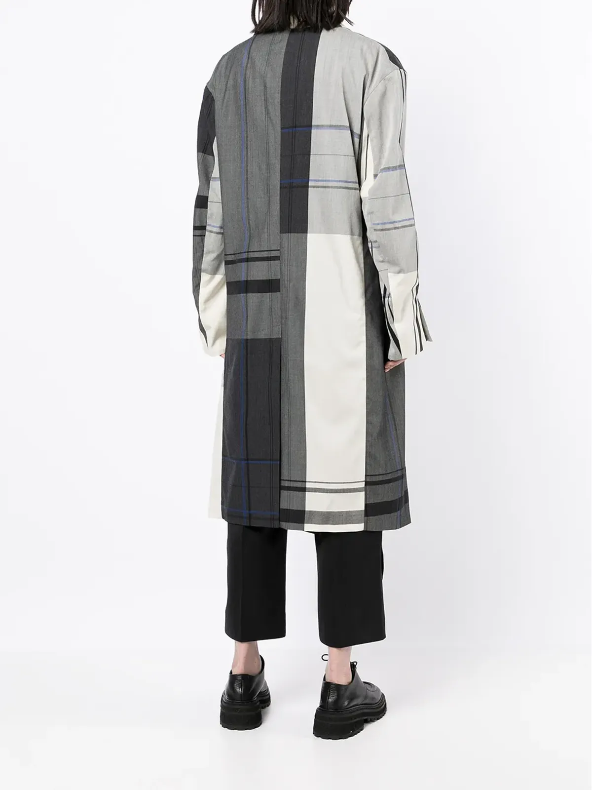 Y's チェック柄シングルブレストコート - 画像4