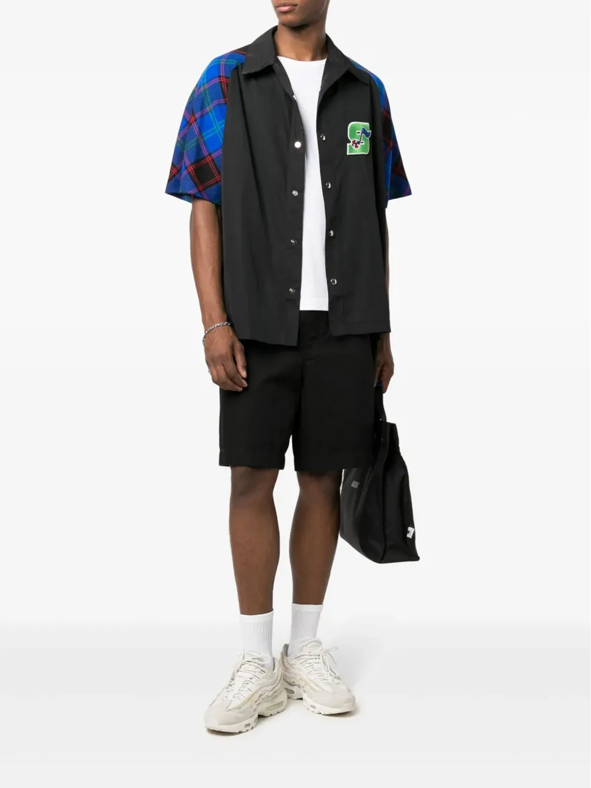 Just Don colour-block short-sleeved shirt - Black - 画像2