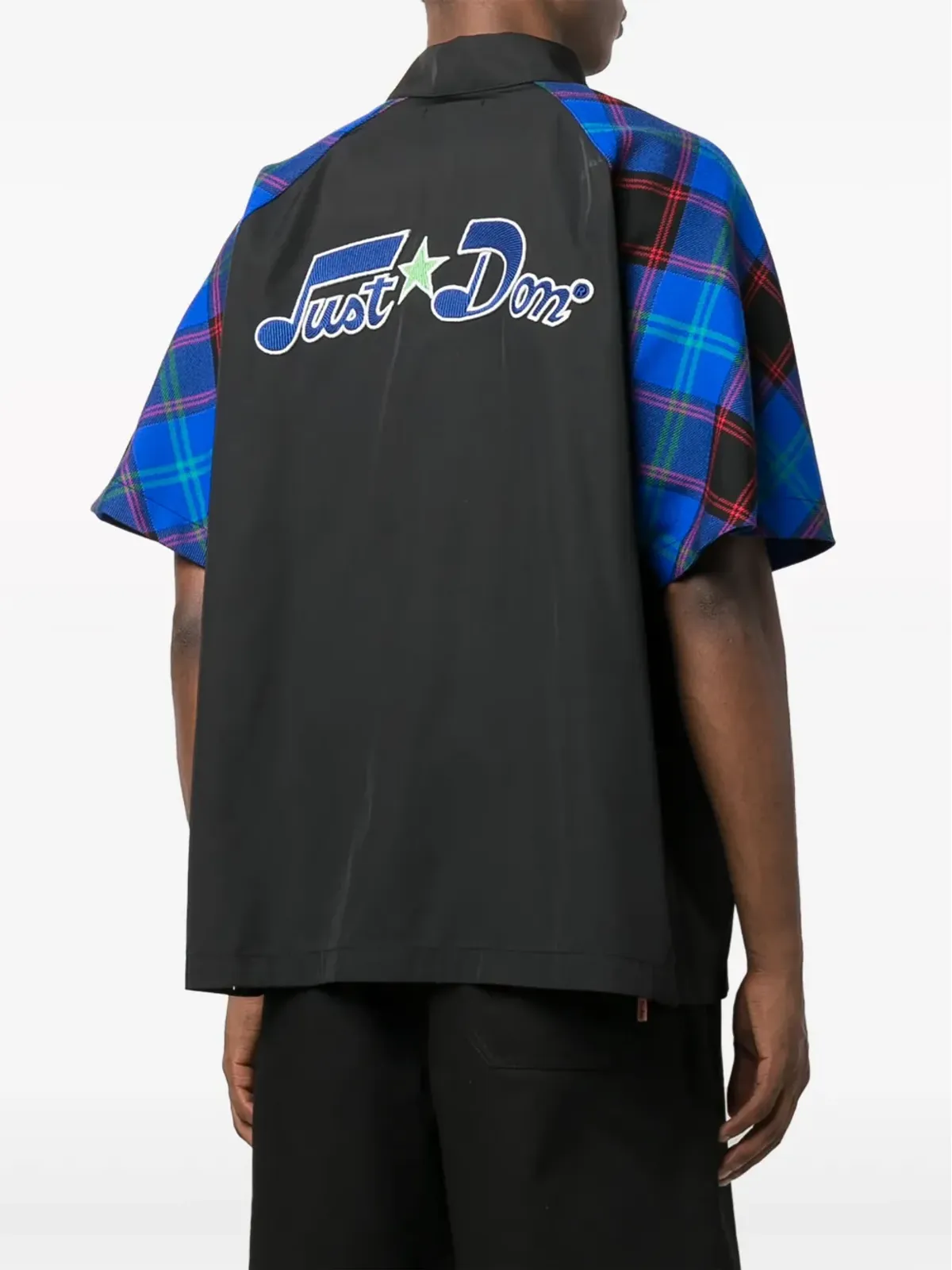 Just Don colour-block short-sleeved shirt - Black - 画像4