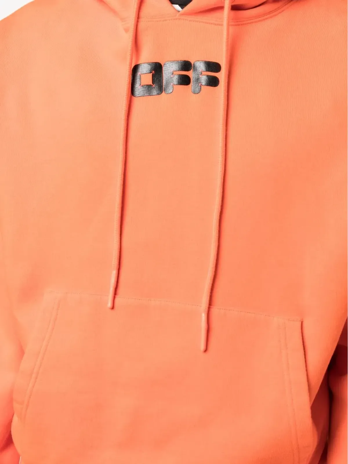 Off-White ロゴプリント ドローストリング コットン パーカー - 画像5