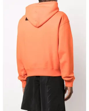 Off-White ロゴプリント ドローストリング コットン パーカー - サムネイル4