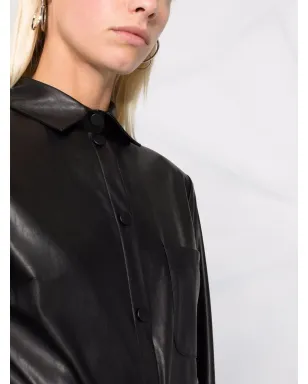 PINKO Maris フェイクレザー ベルト付きドレス ブラック - サムネイル5