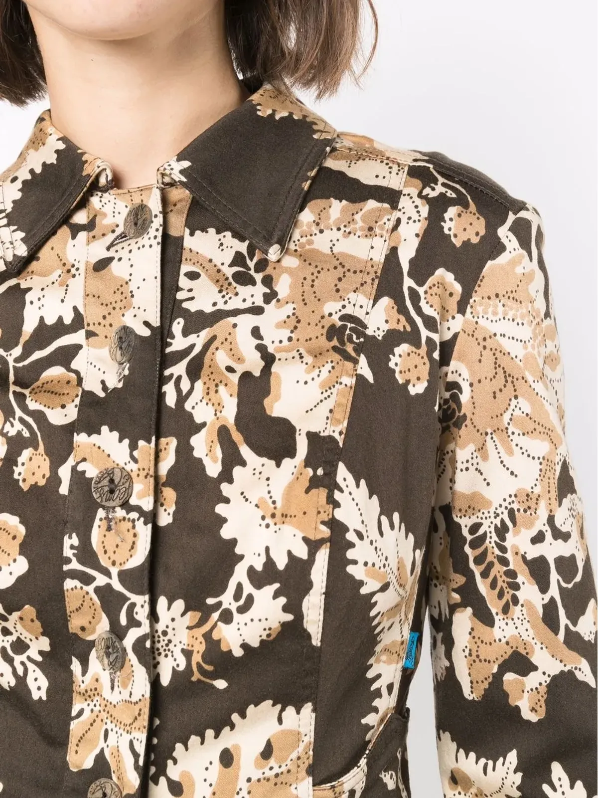 Christian Lacroix Pre-Owned リーフ柄クロップドジャケット - 画像5