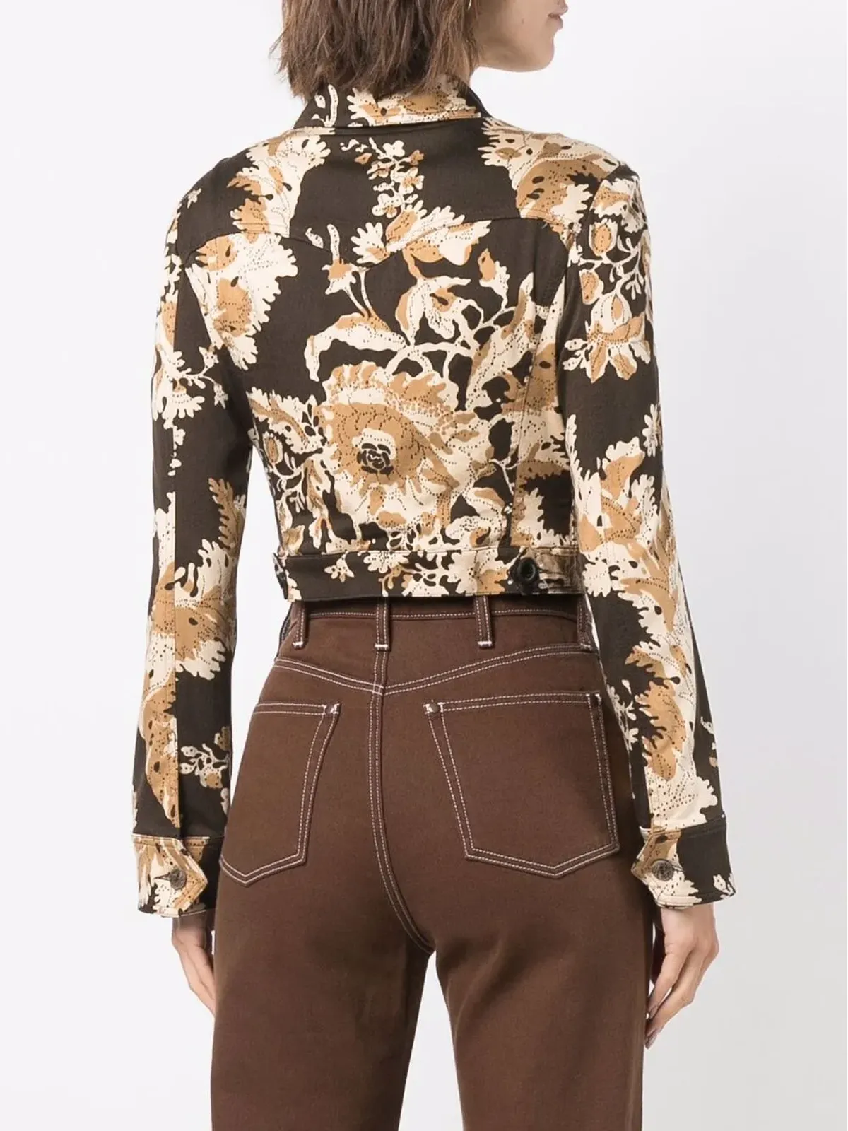 Christian Lacroix Pre-Owned リーフ柄クロップドジャケット - 画像4