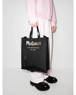 Alexander McQueen ブラッシュド ロゴ トートバッグ - サムネイル2