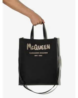 Alexander McQueen ブラッシュド ロゴ トートバッグ - サムネイル4