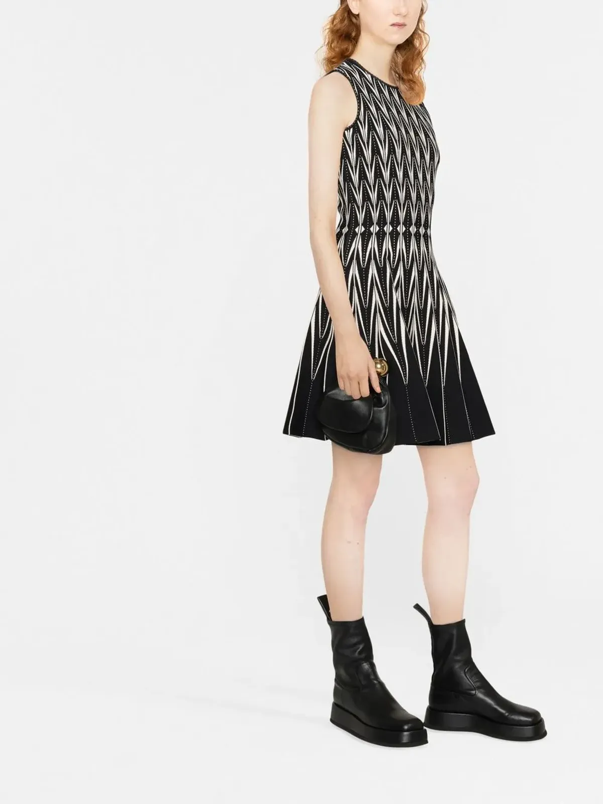 Alexander McQueen インターシャ編みベルト付きドレス - 画像4
