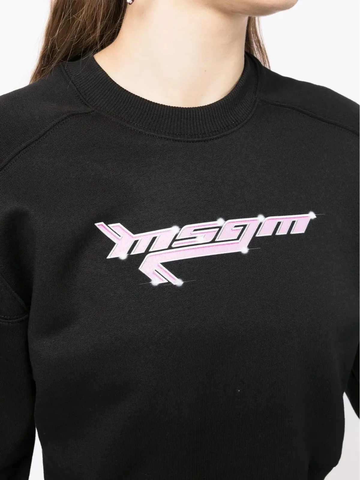 MSGM ロゴプリント入り クロップドスウェット - 画像5