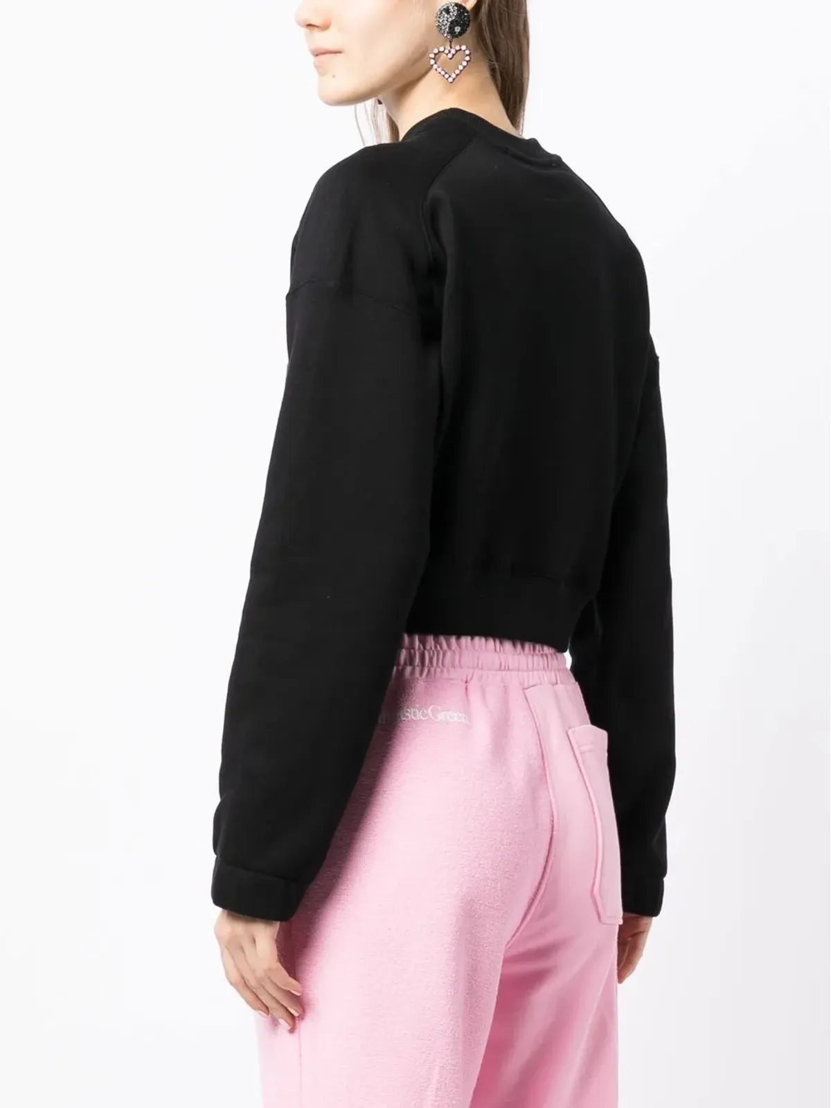 MSGM ロゴプリント入り クロップドスウェット - 画像4