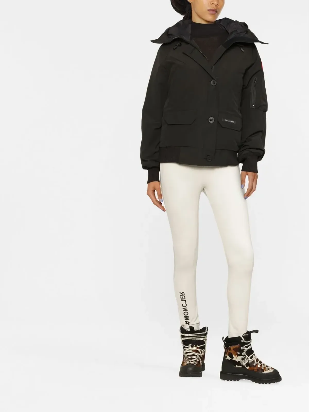 Canada Goose ロゴパッチ付き フード付き ダウンジャケット - 画像2