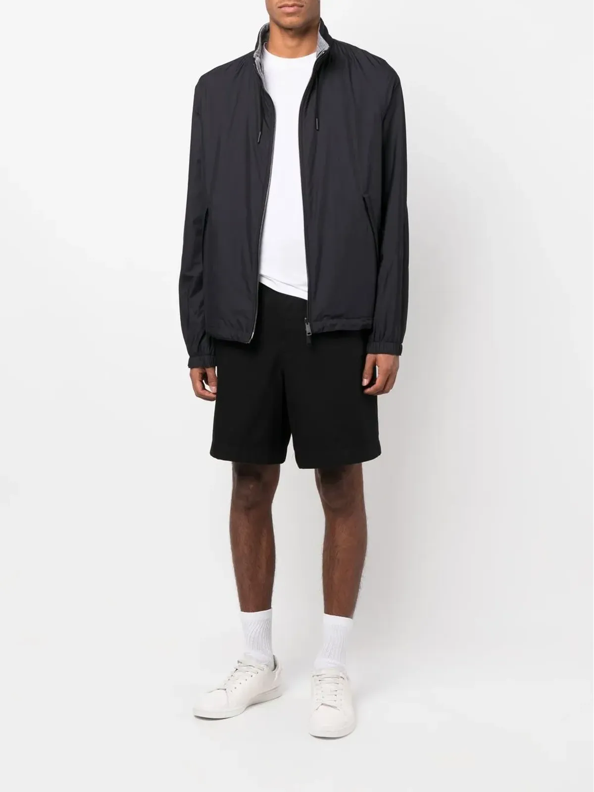 Zegna リバーシブルジップアップスポーツジャケット ブルー - 画像2
