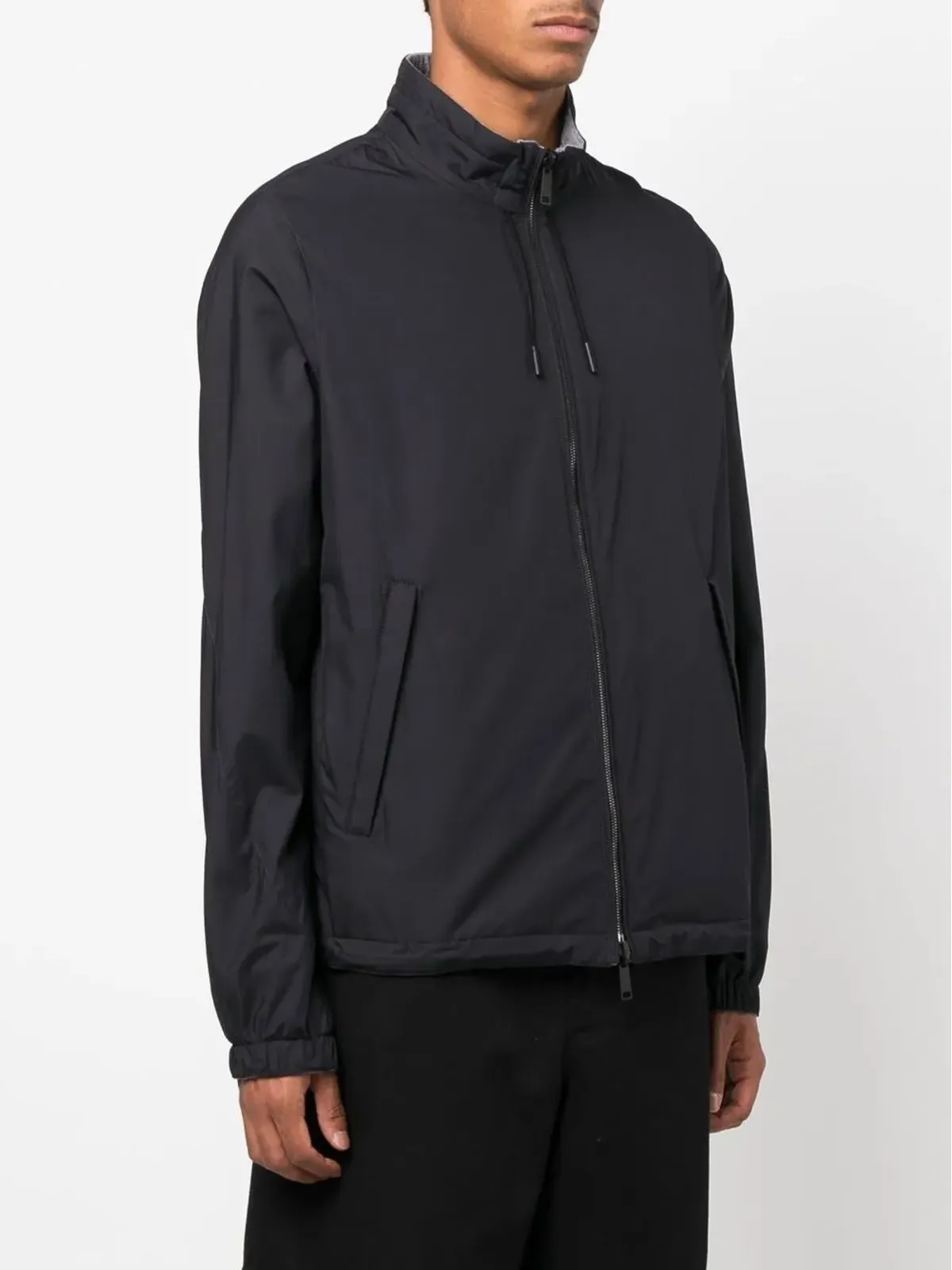 Zegna リバーシブルジップアップスポーツジャケット ブルー - 画像3