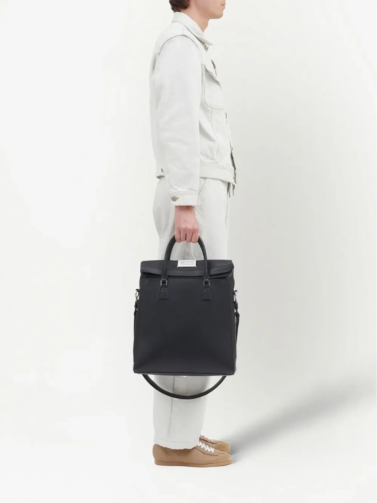 Maison Margiela 5AC レザーバックパック ブラック - 画像2