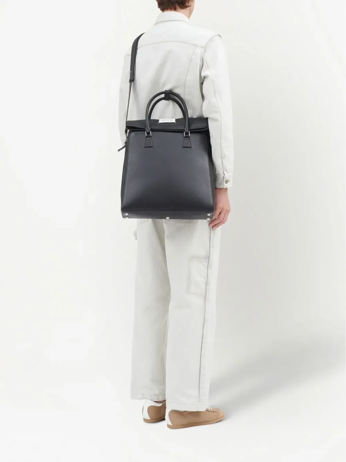 Maison Margiela 5AC レザーバックパック ブラック - 画像3